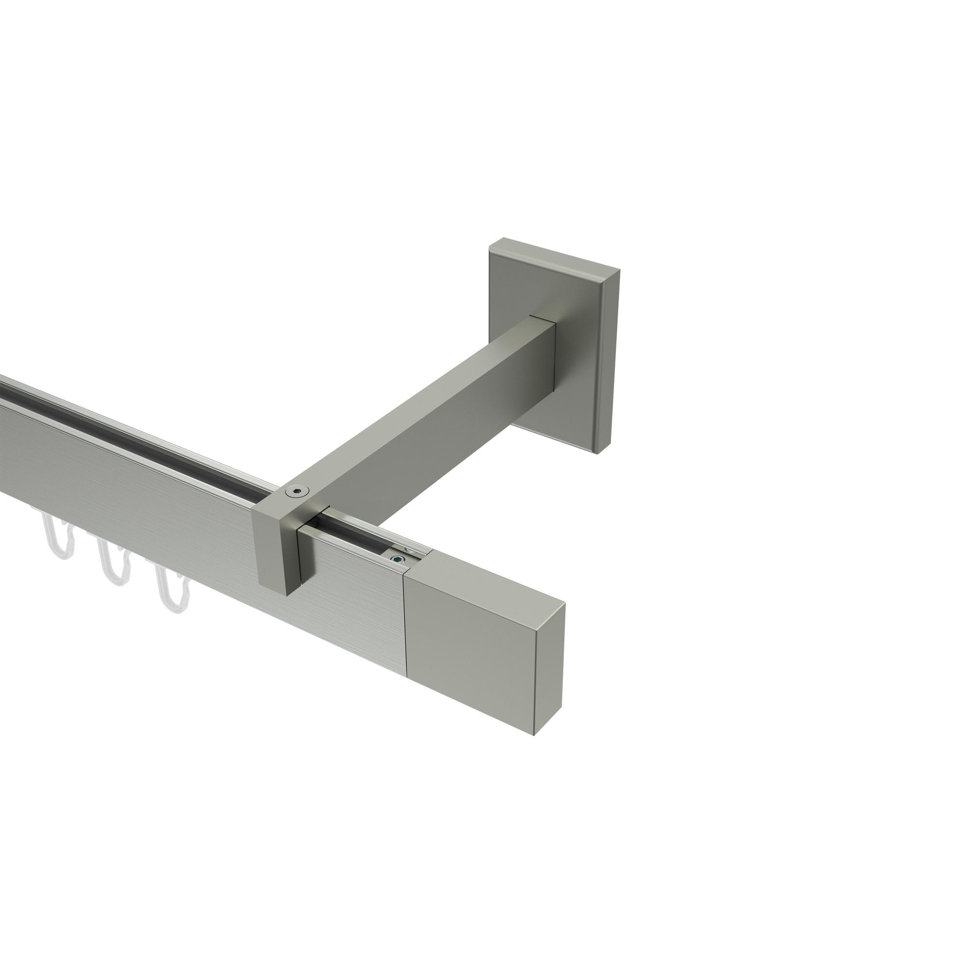 INNENLAUF-GARDINENSTANGEN-SET Smartline Lox 160 cm, 1-läufig, 14x35 mm Edelstahl-Optik - Edelstahlfarben, Metall (160cm) - INTERDECO