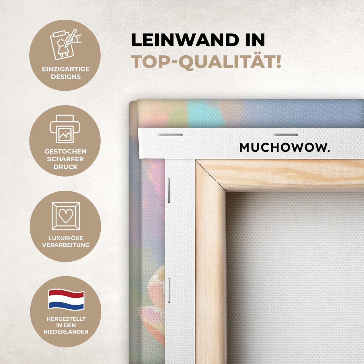 LEINWANDBILD Tulpen - Rosa Akzente - Blau Deko Wohnzimmer 20x30 cm - Pastellblau, Textil (20/30cm) - MuchoWow