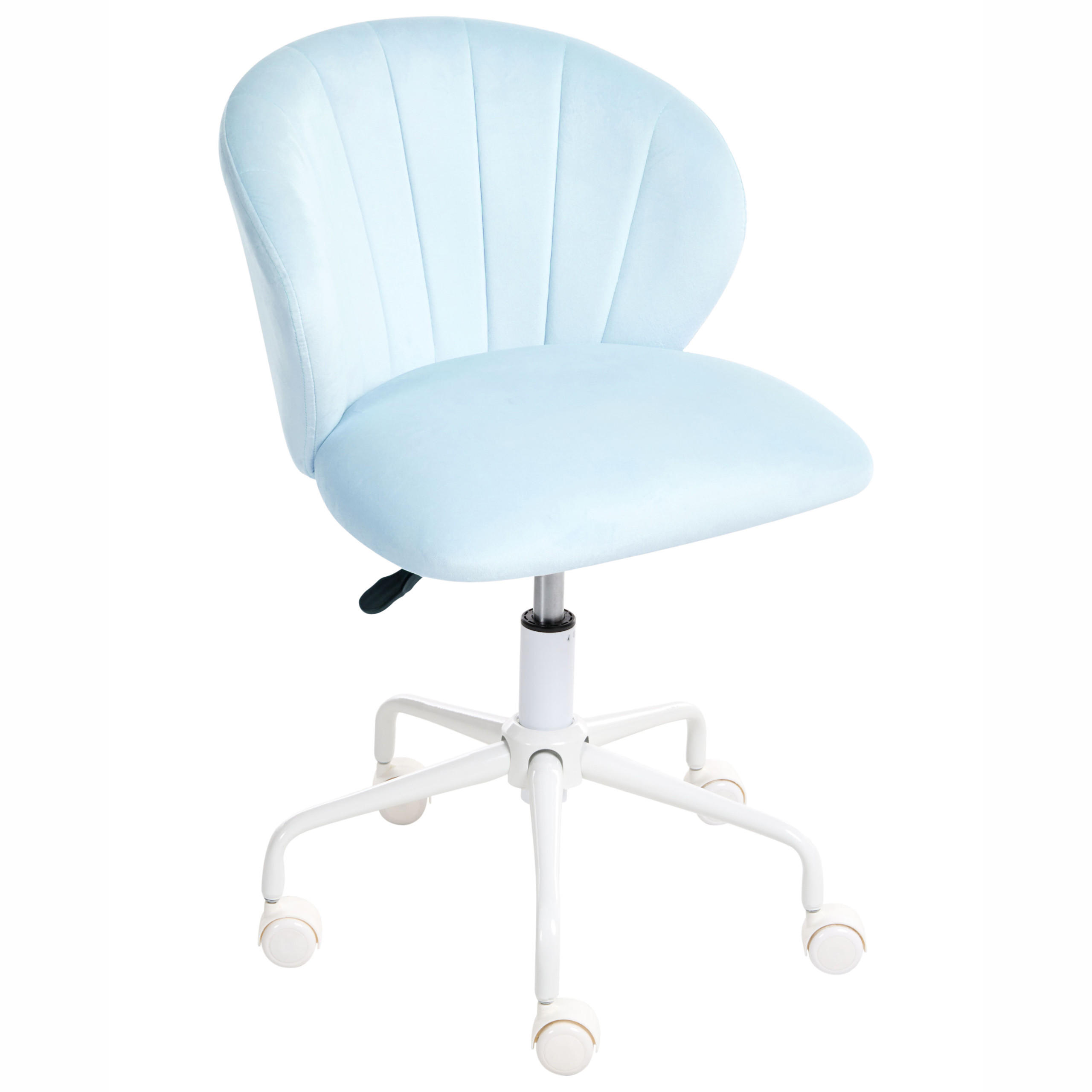 SCHREIBTISCHSTUHL Hellblau Cheerful - Blau/Weiß, Textil (49/70/49cm) - Beliani