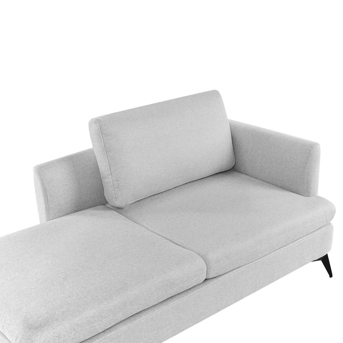 ČALOUNĚNÉ LEHÁTKO CHAISE LONGUE PRAVOSTRANNÉ Látka Světle šedé Sievoz - šedá/černá, textil (155/84/85cm) - Beliani