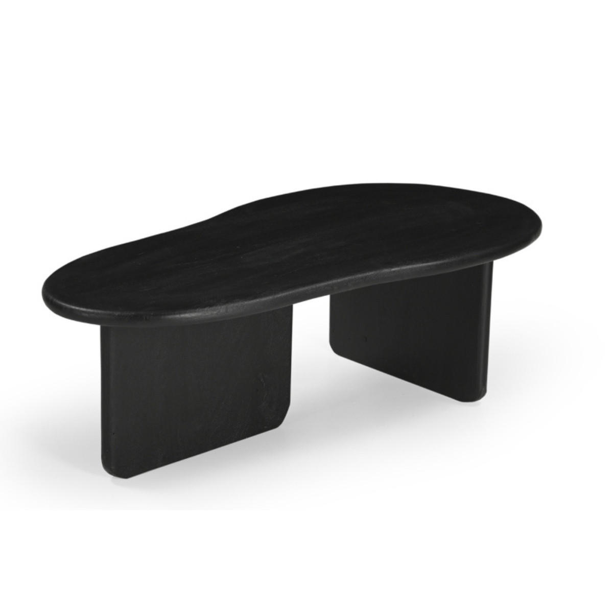 COUCHTISCH mit organische form aus Mangoholz 130cm, schwarz - Schwarz, Holz (130/65/38cm) - Giga Meubel