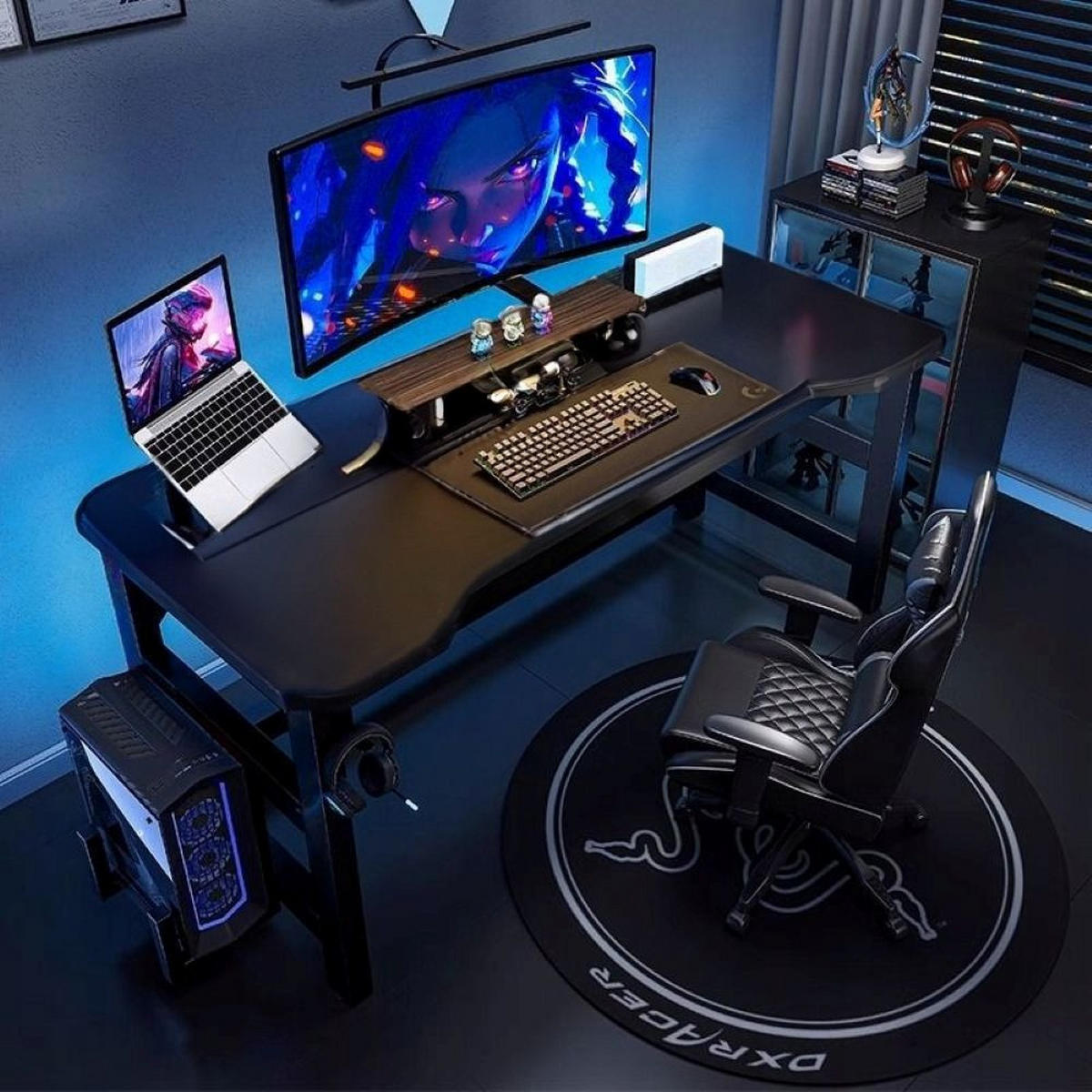 COMUTERTISCH, schwarz 120/60/75 cm - Schwarz, Holzwerkstoff (66/128/6cm)