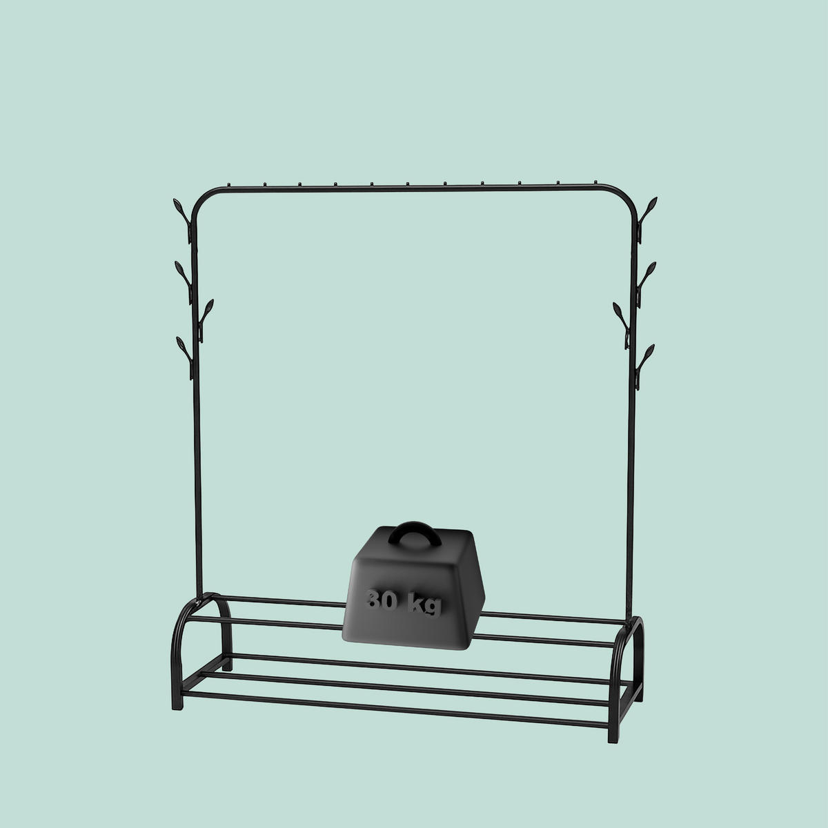 KLEIDERSTÄNDER - Schwarz, Metall (110/158/40cm) - Relaxdays