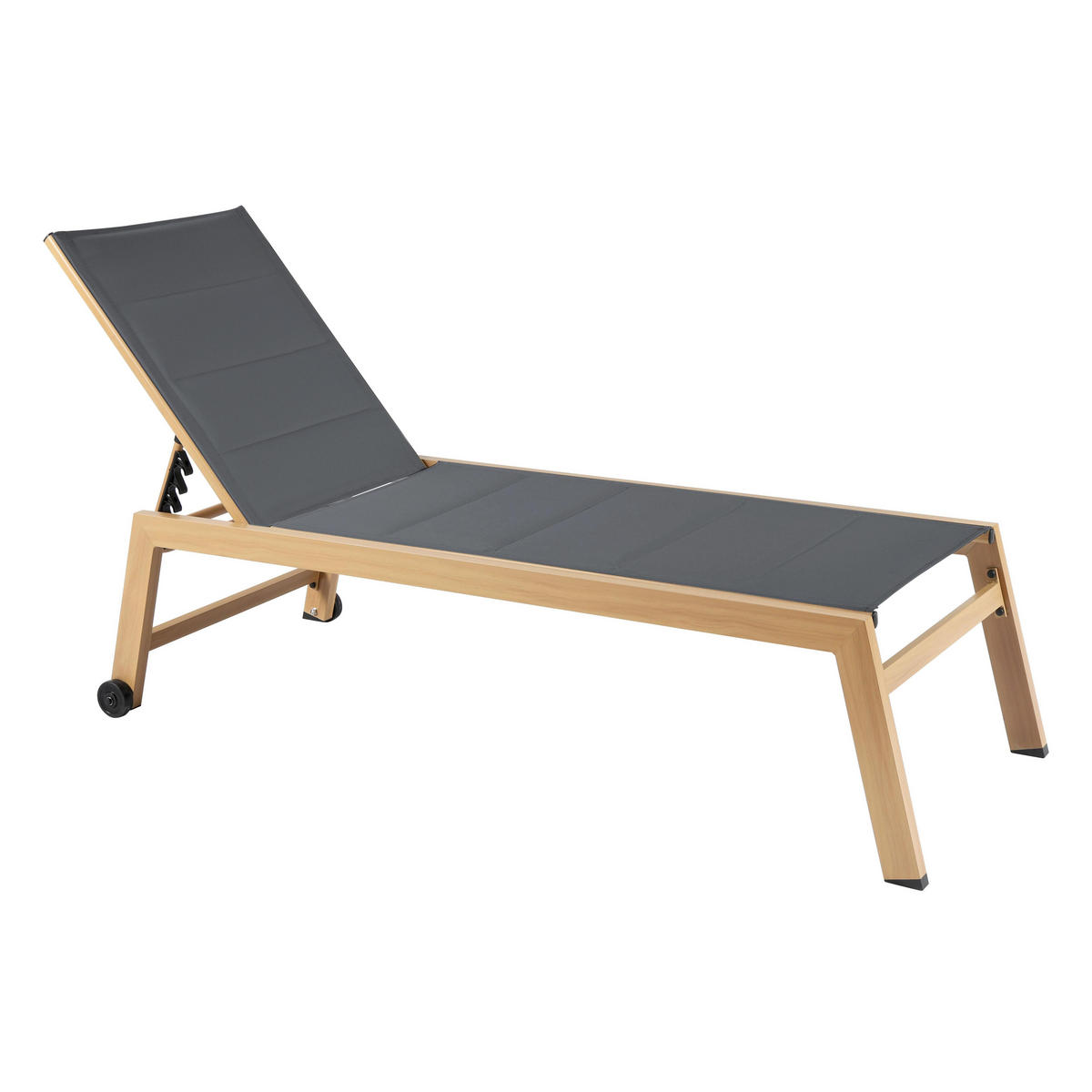 SONNENLIEGE 2-tlg., Grau - Grau, Textil (65/102/169cm) - Oviala