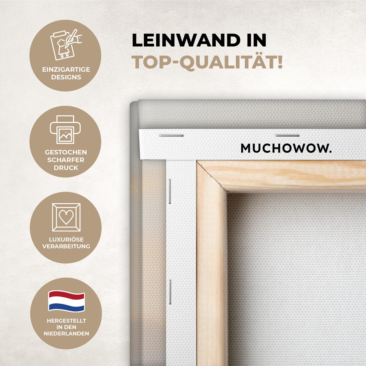 LEINWANDBILD Gras - Morgennebel - Kreuz - Christentum Wohnzimmer Groß 120x80 cm - Beige, Textil (120/80cm) - MuchoWow