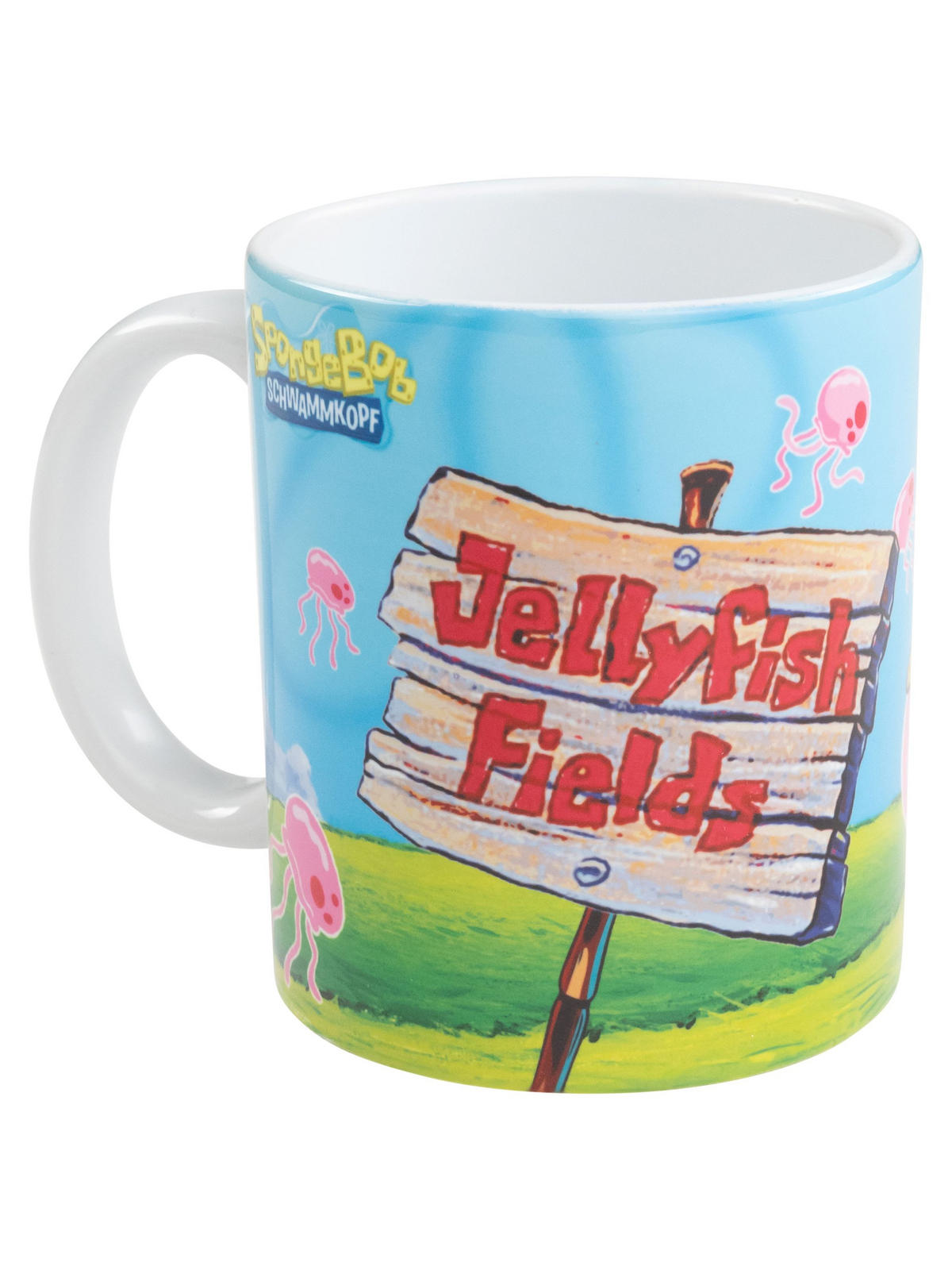 KAFFEEBECHER Spongebob Schwammkopf Jellyfish Quallen Mehrfarbig 320 ml - Multicolor, Keramik (0.32L)