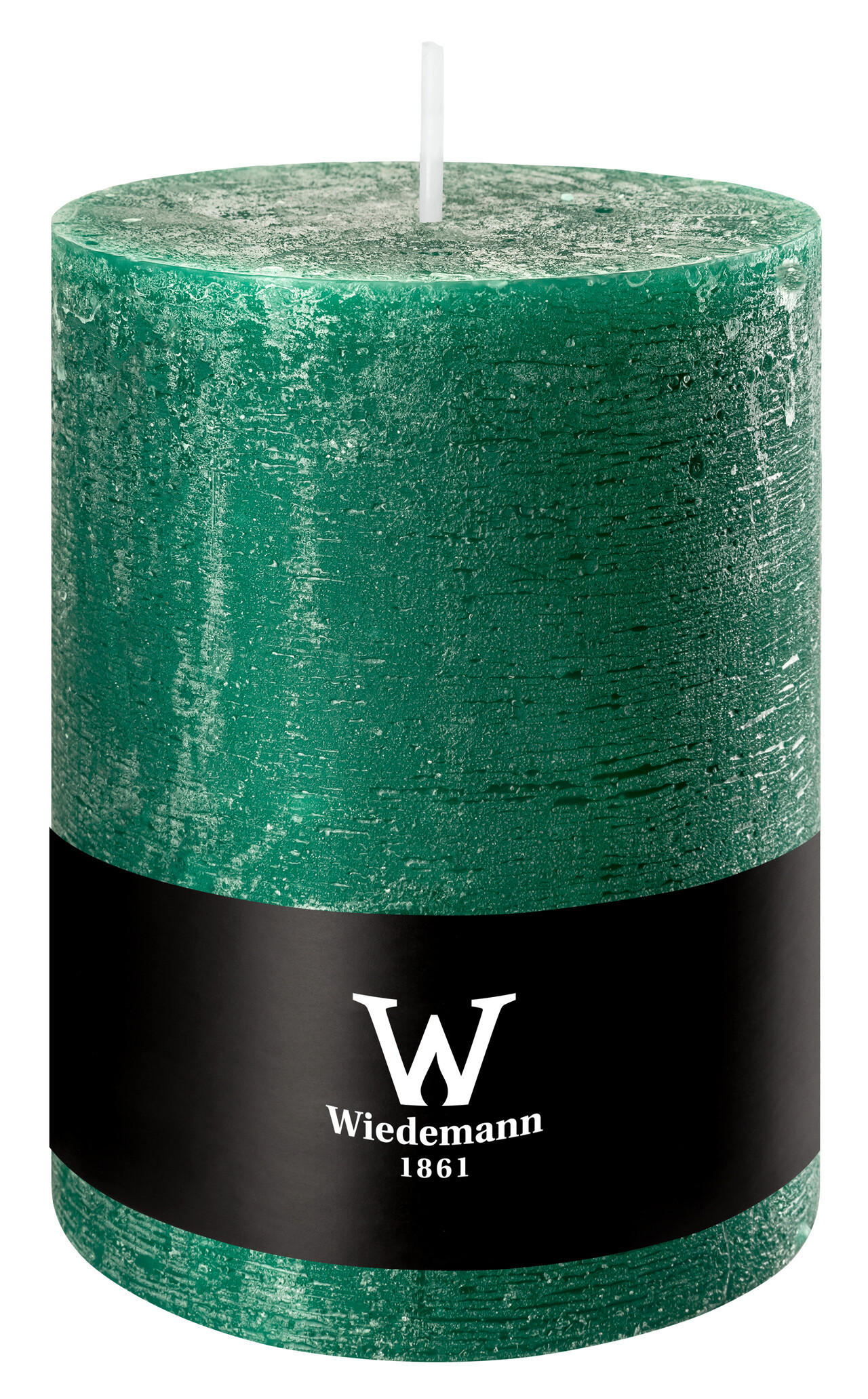 STUMPENKERZE Rustik Marble Style Seegrün 140 x Ø 100 mm, 1 Stück - Mooreichefarben, Paraffin (10/14cm) - Wiedemann Kerzen