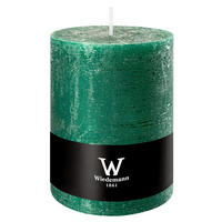 STUMPENKERZE Rustik Marble Style Seegrün 140 x Ø 100 mm, 1 Stück - Mooreichefarben, Paraffin (10/14cm) - Wiedemann Kerzen