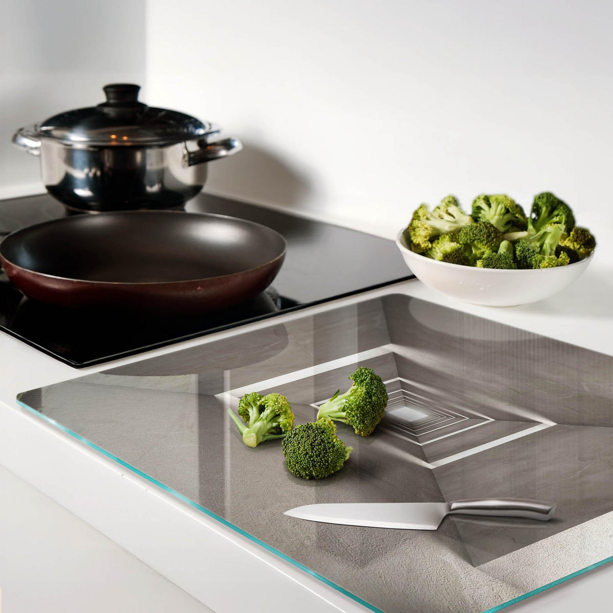 GLASPLATTE 60x52 cm Beton - Grau, Glas (60/0.4/52cm) - TULUP