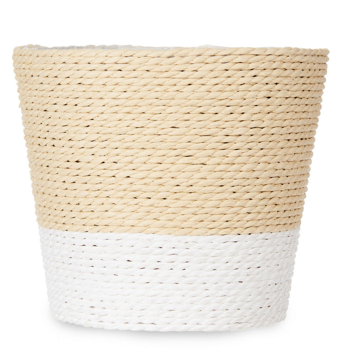 ÜBERTOPF Geflochten Ø 15 cm - Weiß, Kunststoff (15/16cm) - Ibergarden