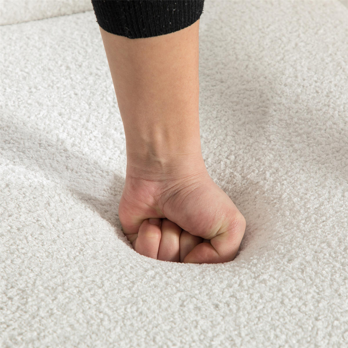 SESSEL Skandinavisch Chenille Ivory - Weiß, Textil (70.5/80.5/82.5cm) - Kaket