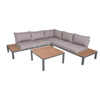 GARTENLOUNGESET Benno 4-teilig Gartenmöbel - Grau, Kunststoff - DELUKE