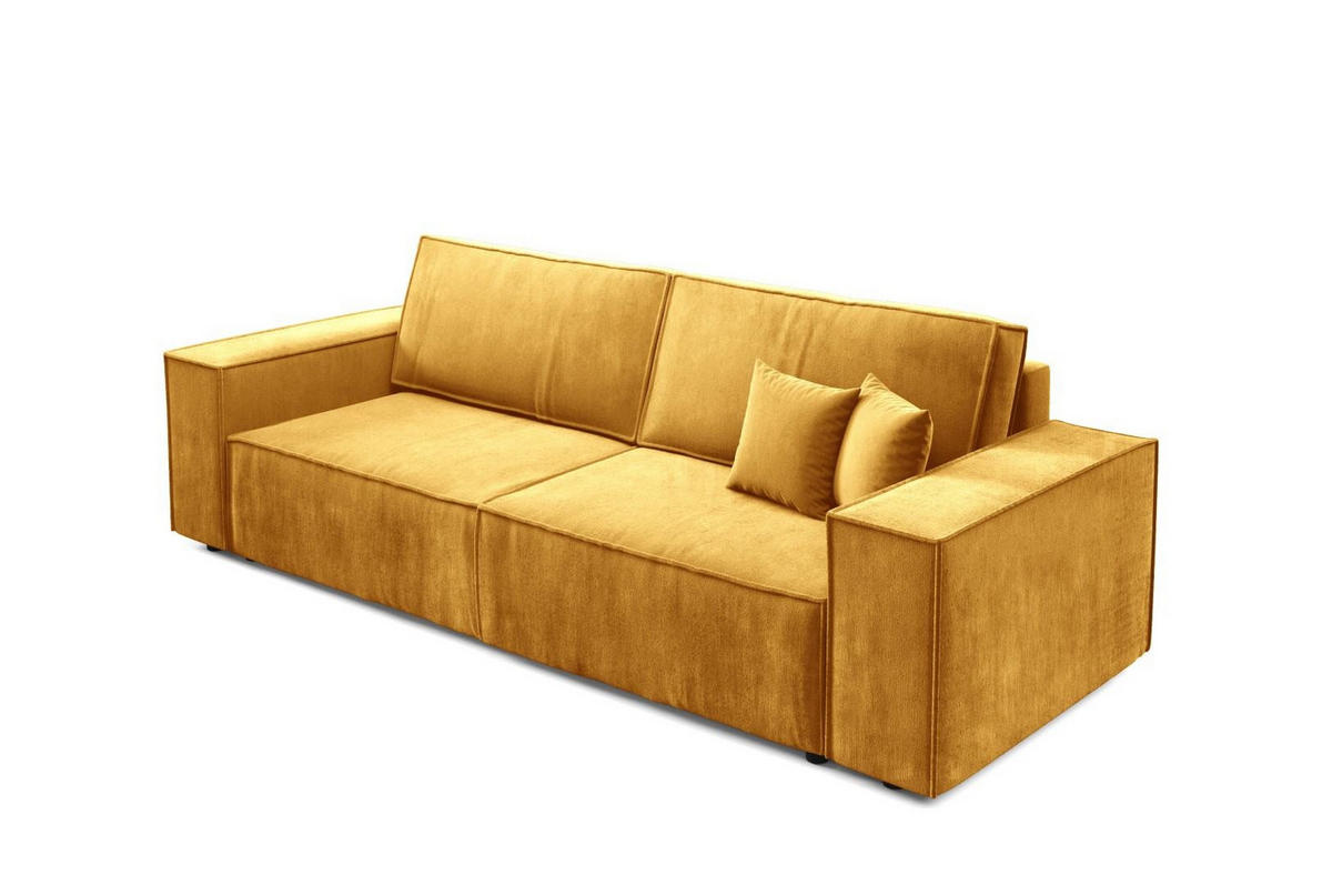 SCHLAFSOFA mit Bettkasten Gelb - Gelb, Textil (255/88/102cm) - Furnisell