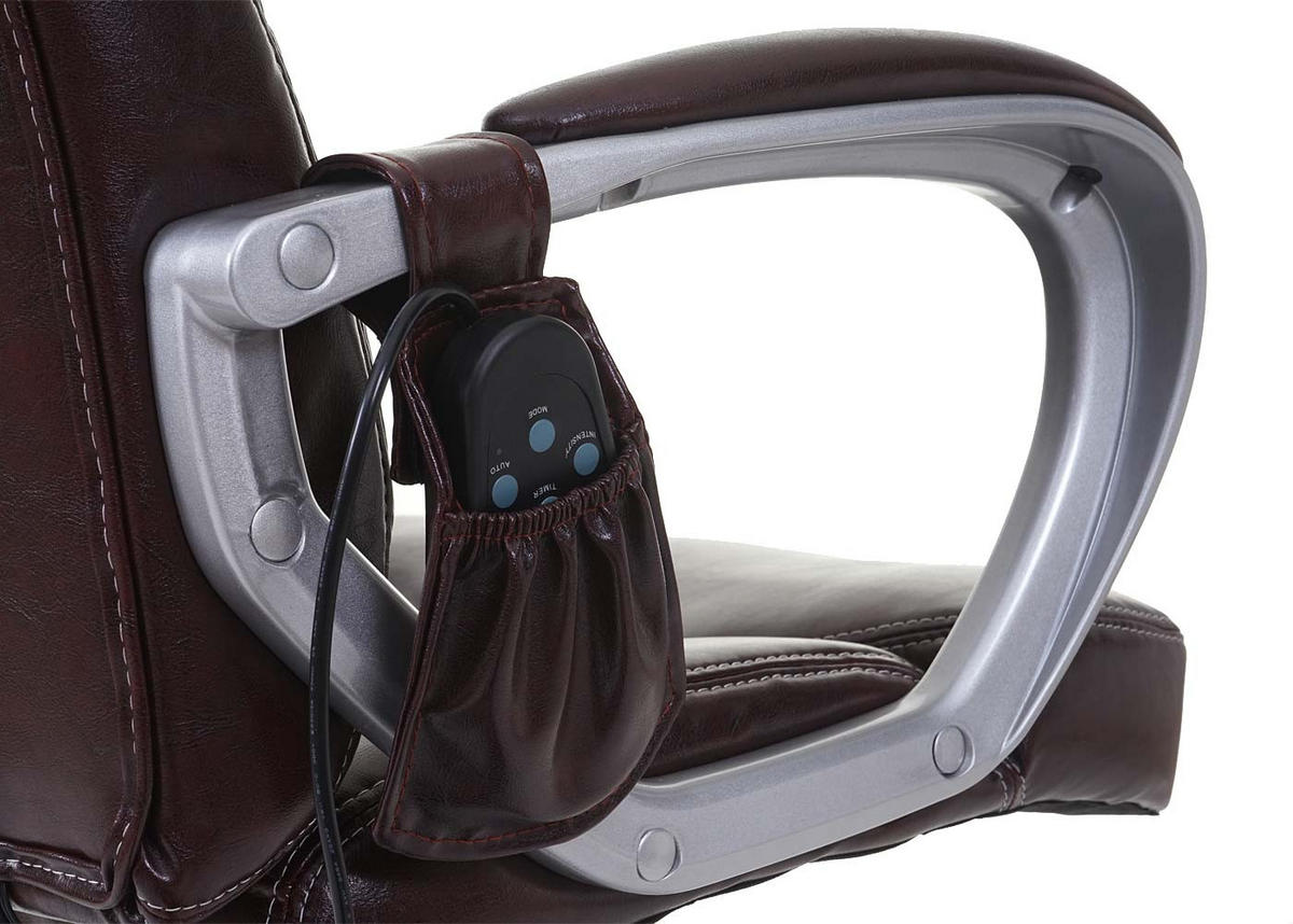 DREHSTUHL mit Massagefunktion HxBxT 123x66x68cm Sitzhöhe 48cm Heizfunktion Massagefunktion Kunstleder Bordeaux - Bordeaux, Kunststoff (66/123/68cm) - PROREGAL