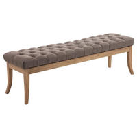 SITZBANK 150/38 cm Stoff taupe - Taupe/Naturfarben, Holz/Textil (150/46/38cm) - CLP
