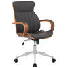 DREHSTUHL Lederlook walnuss/braun - Chromfarben/Walnussfarben, Textil/Metall (63/100/68cm) - CLP