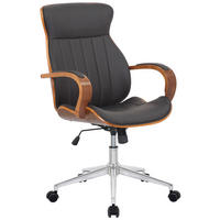 DREHSTUHL Lederlook walnuss/braun - Chromfarben/Walnussfarben, Textil/Metall (63/100/68cm) - CLP