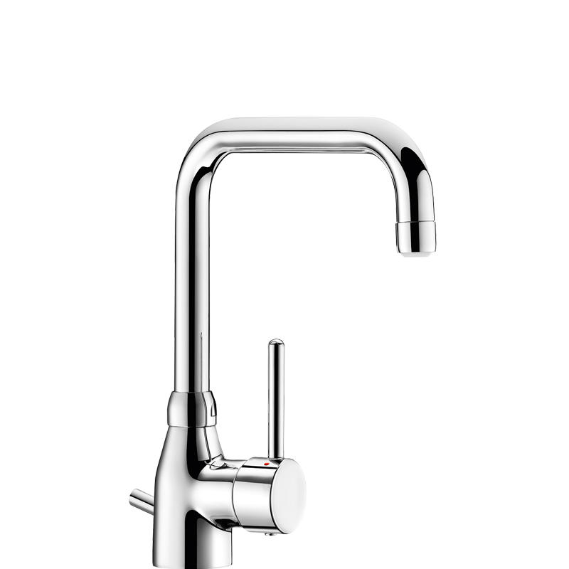 EINHEBEL-WASCHTISCHMISCHER Schwenkauslauf H195 L150 BIOSAFE - Chromfarben, Metall (18/9/36cm) - Delabie