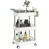 ROLLWAGEN, Servierwagen, Stahl, Weiß - Weiß, Kunststoff (29.4/77/50cm) - HOMCOM