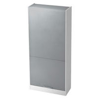 ROLLLADENSCHRANK - 5 Ordnerhöhen 40/90/200,4 cm in Weiß/Silberfarben Relinggriff (Kunststoff) - Silberfarben/Weiß, Holzwerkstoff (90/200.4/40cm) - bümö