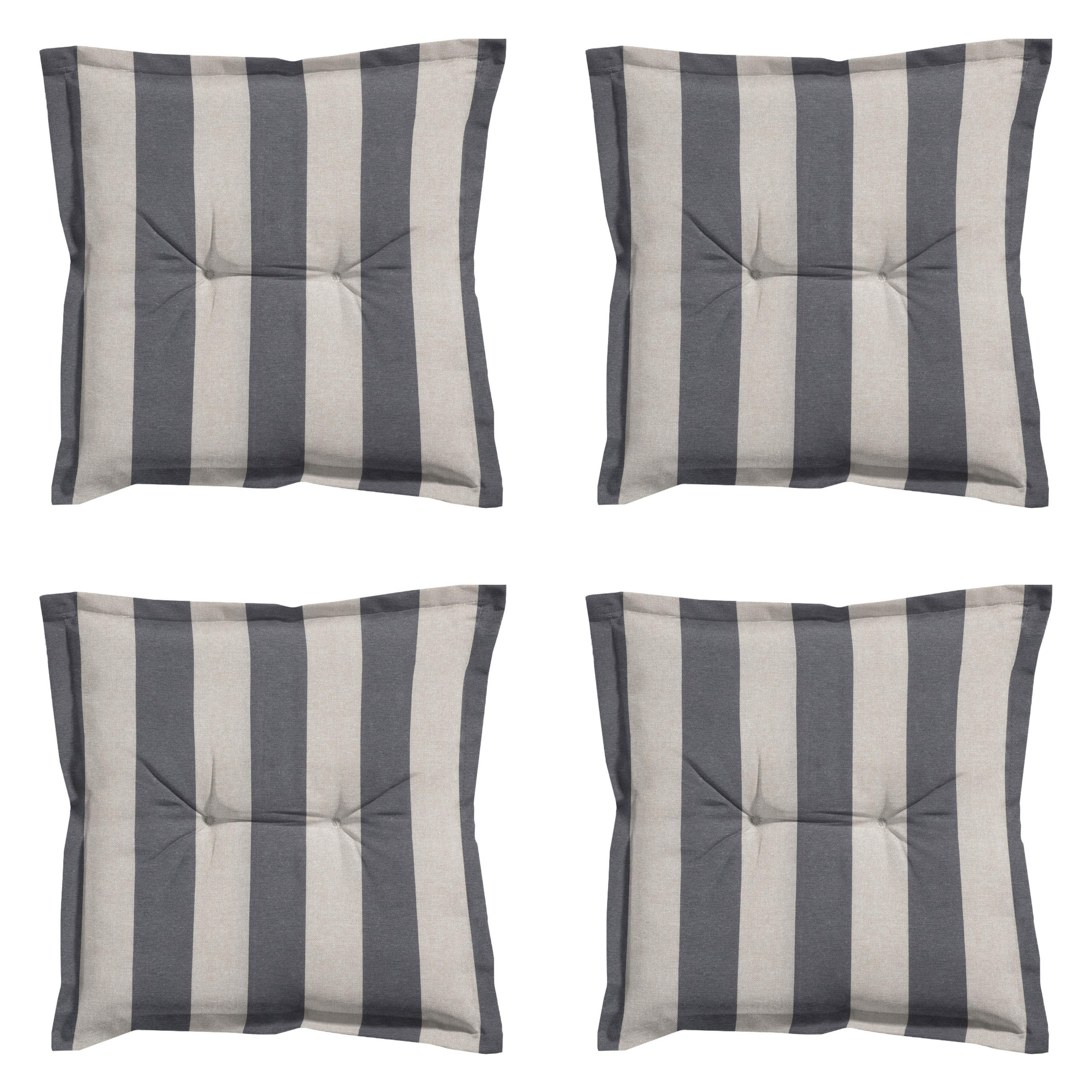 SITZKISSEN Amora - Grau - 50/50/7 cm - 4er-Set - Grau, Textil (50/7/50cm) - Madison