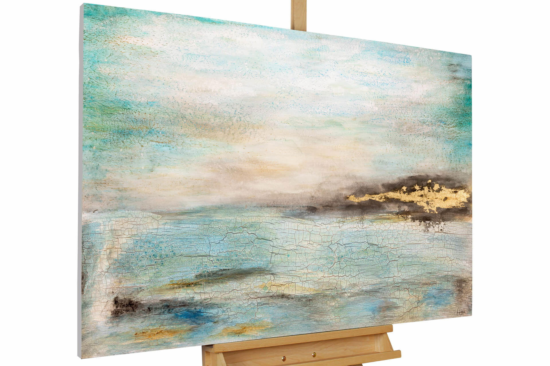 ÖLGEMÄLDE 120/80 cm - Blau, Holz/Textil (2.2/80cm) - KUNSTLOFT