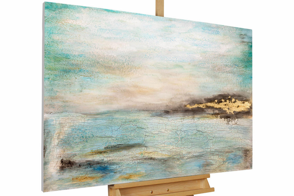 ÖLGEMÄLDE 120/80 cm - Blau, Holz/Textil (2.2/80cm) - KUNSTLOFT