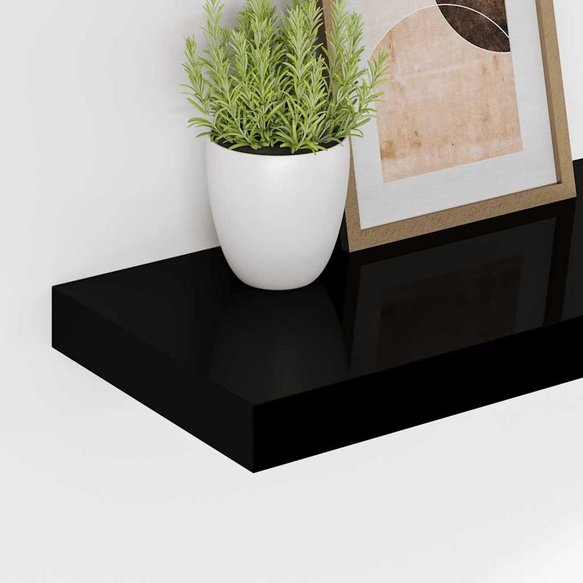 WANDBOARD 120/23,5/3,8 cm aus MDF Schwarz Max. Belastbarkeit 10 KG - Schwarz, Holzwerkstoff/Metall (120/3.8/23.5cm) - vidaXL