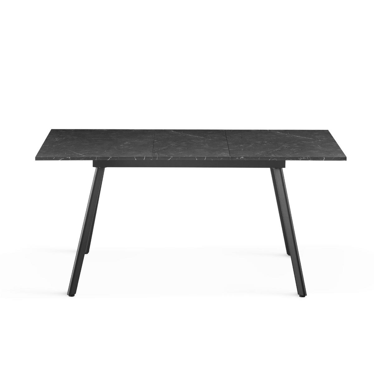 ESSTISCH MARA 120-160/80/76 cm Marmor Schwarz ausziehbar - Schwarz, Holz (80/120/76cm) - B&D Home