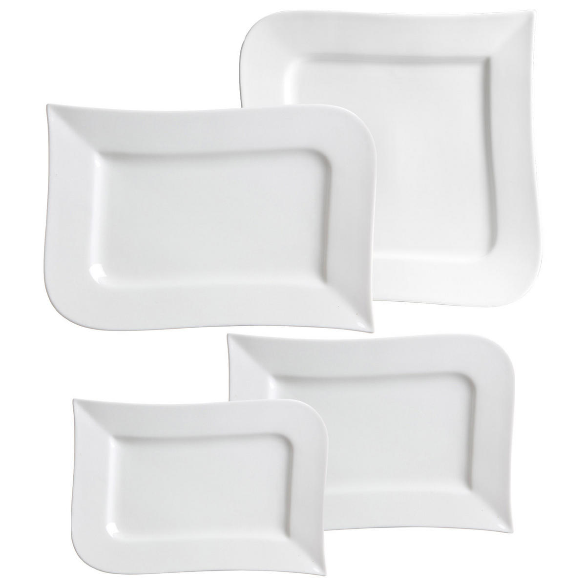 SERVIERPLATTEN SET Melodie weiß 4er Set - Weiß, Keramik (1/1/1cm) - Ritzenhoff Breker