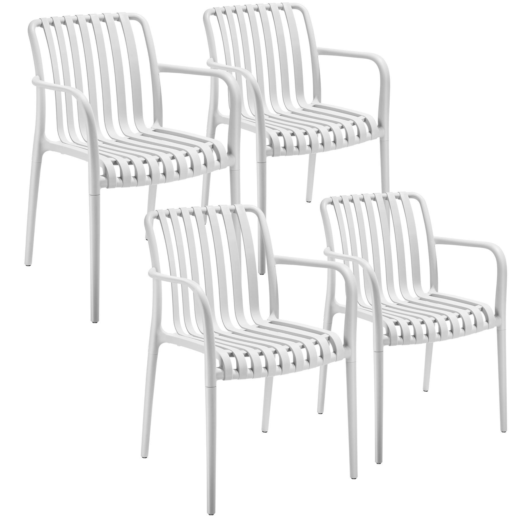GARTENSTÜHLE Alcudia,54,5 x 58 x 80,5 cm, Belastbarkeit 120 kg,weiß - Creme, Textil (54.5/80.5/58cm) - tectake