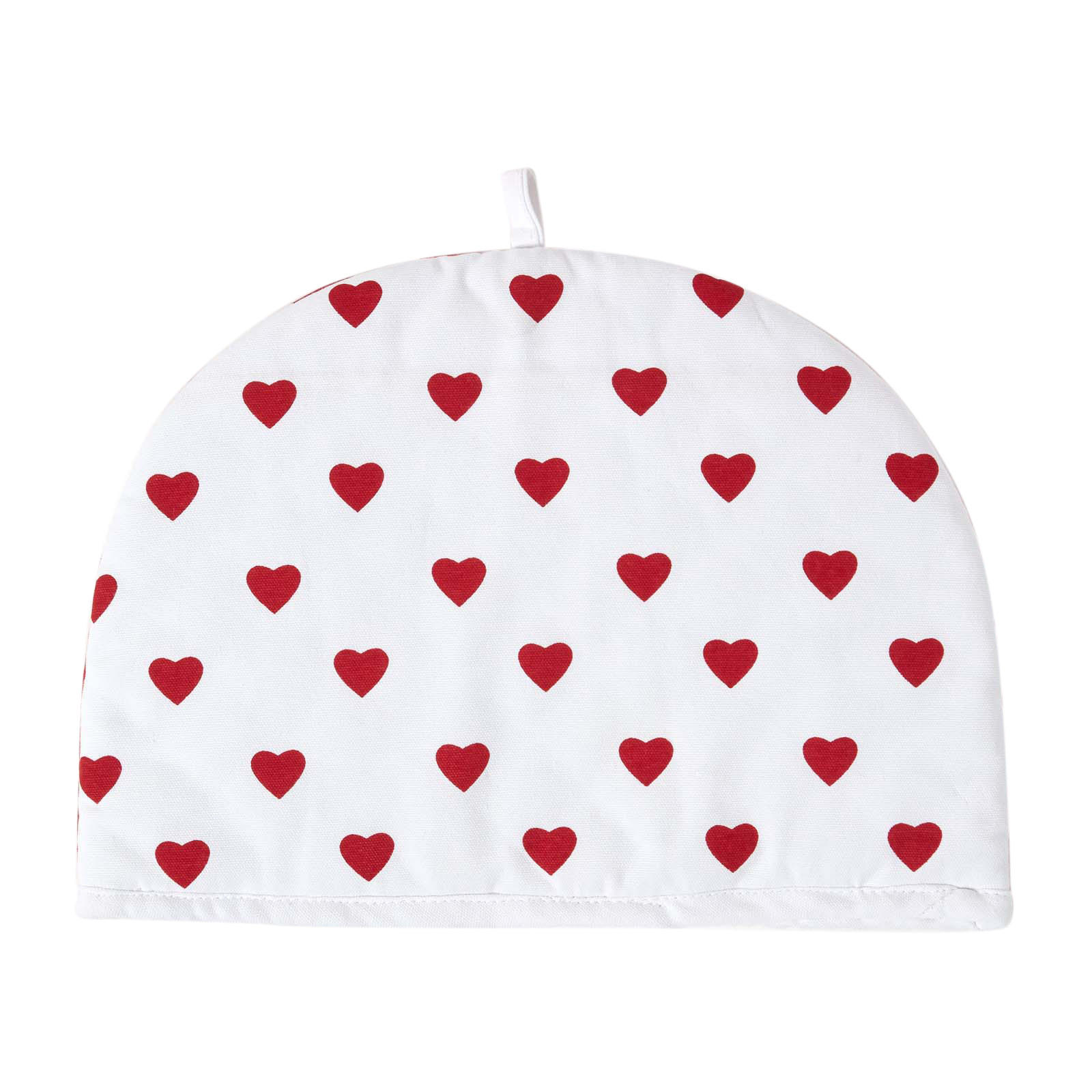 TEA COSY – Stoff-Teewärmer Herzen - Weiß, Textil (36/24/36cm) - Homescapes