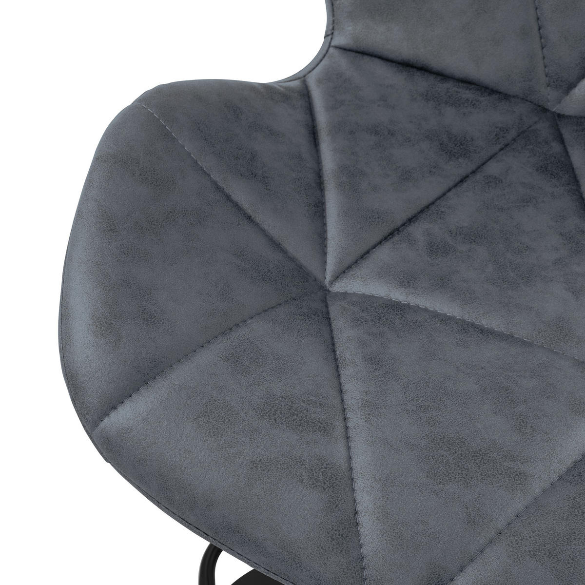BARHOCKER Kunstleder anthrazit 2er Set - Anthrazit, Metall (41/110/47cm) - ML-DESIGN