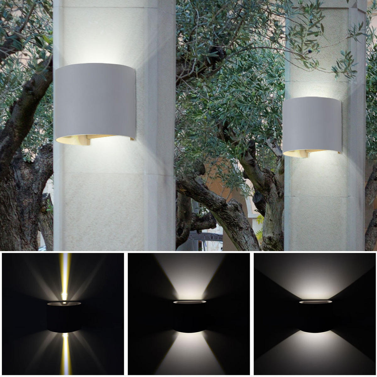 LED AUSSEN-WANDLAMPE Aluguss Grau - Grau, Metall (14/10/11.5cm)