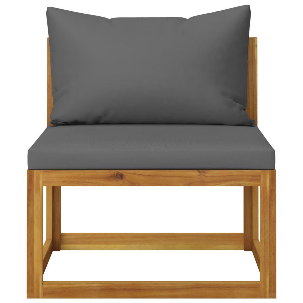 GARTEN-LOUNGE-SET 6Er Set Mit Auflagen Massivholz Akazie - Grau, Holz - vidaXL