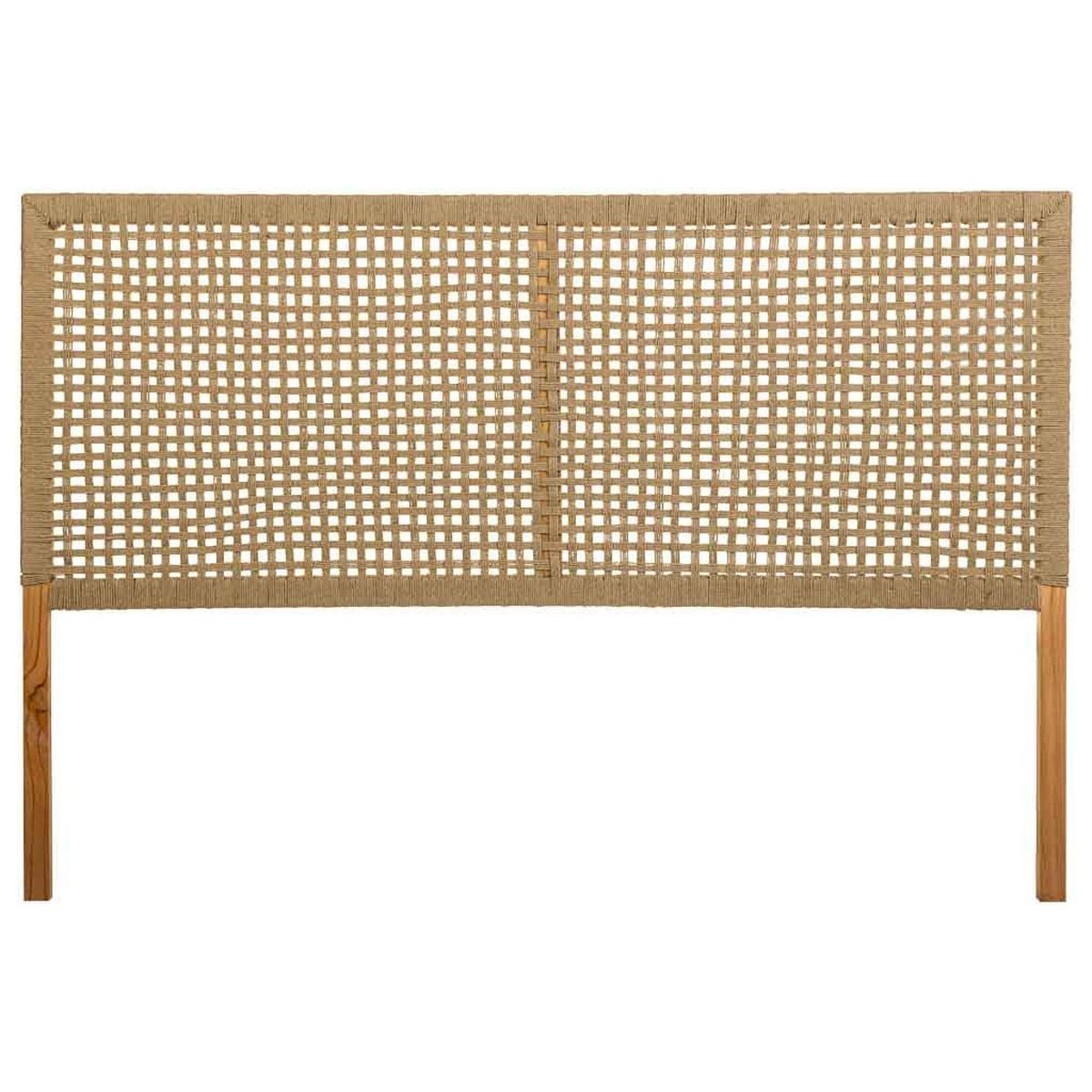 BETTKOPFTEIL aus Holz und geflochtenem Seil, braun, 160x3x110 - Braun, Holz (160/110/3cm) - Wanderlust