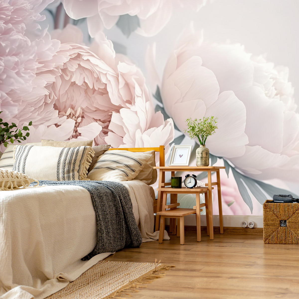 FOTOTAPETA Pre Spálňu Veľké Kvety Ružové Pivonky 350 x 256 cm - zelená/ružová, papier (350/256cm) - Muralo