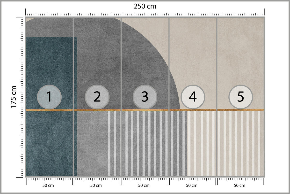 FOTOTAPETE für Wohnzimmer Formen Modernes Geometrisches Muster 250x175 - Beige/Braun, Papier (250/175cm) - Muralo