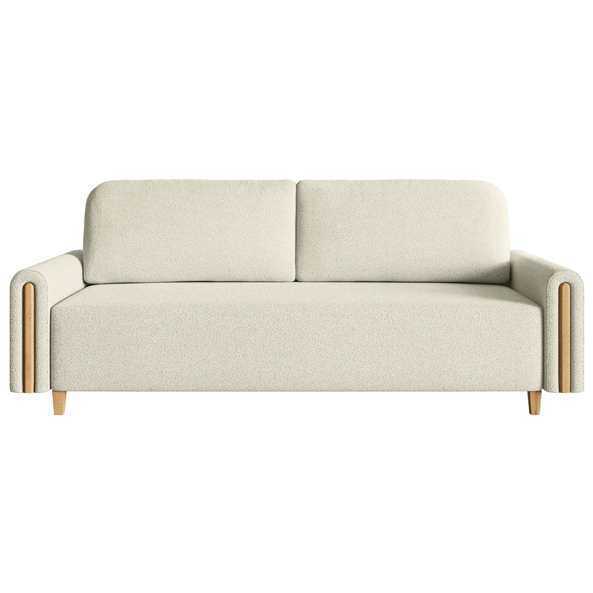 3-SITZER SCHLAFSOFA Majla Creme - Eichefarben/Creme, Holz/Textil (236/93/97cm) - Selsey