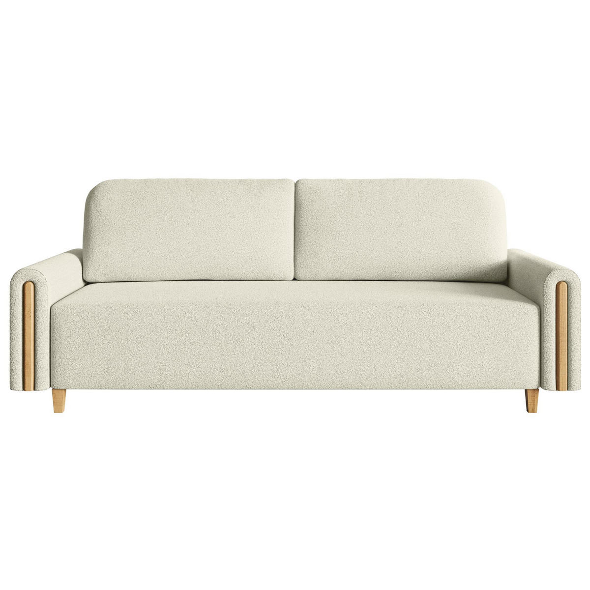 3-SITZER SCHLAFSOFA Majla Creme - Eichefarben/Creme, Holz/Textil (236/93/97cm) - Selsey