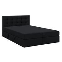 BOXBETT BELINAI 140x200 cm mit Bettkasten und Matratze - Schwarz - Schwarz, Holz/Holzwerkstoff (140/200cm) - AX Living