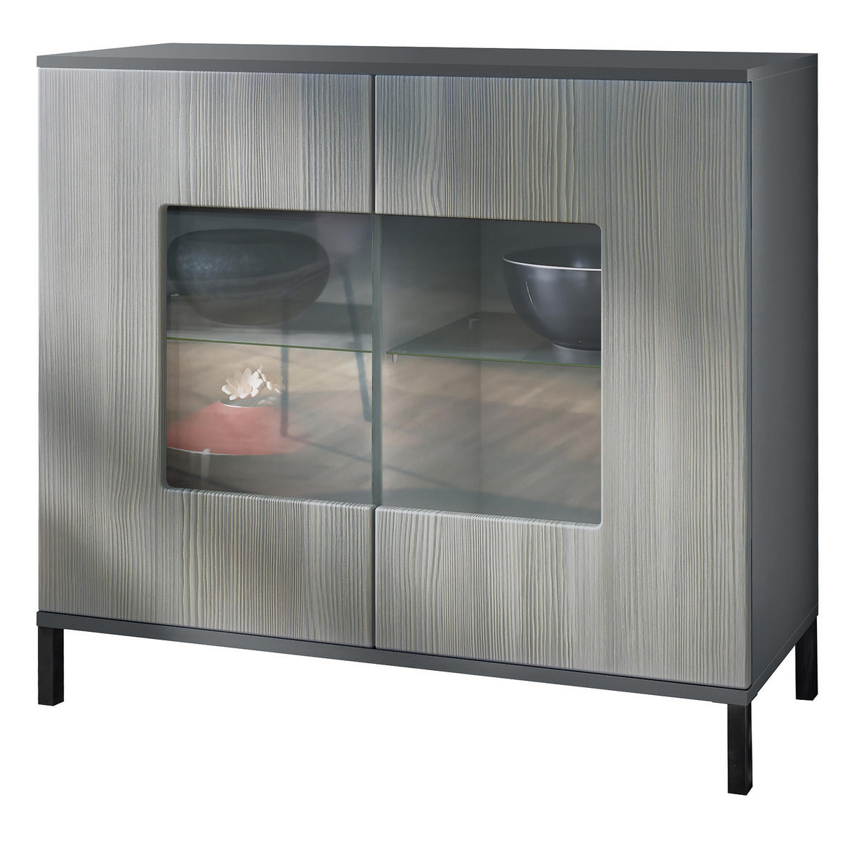 KOMMODE Grömitz Avola-Anthrazit - Anthrazit, Holzwerkstoff (92.5/83.5/35cm) - Vladon