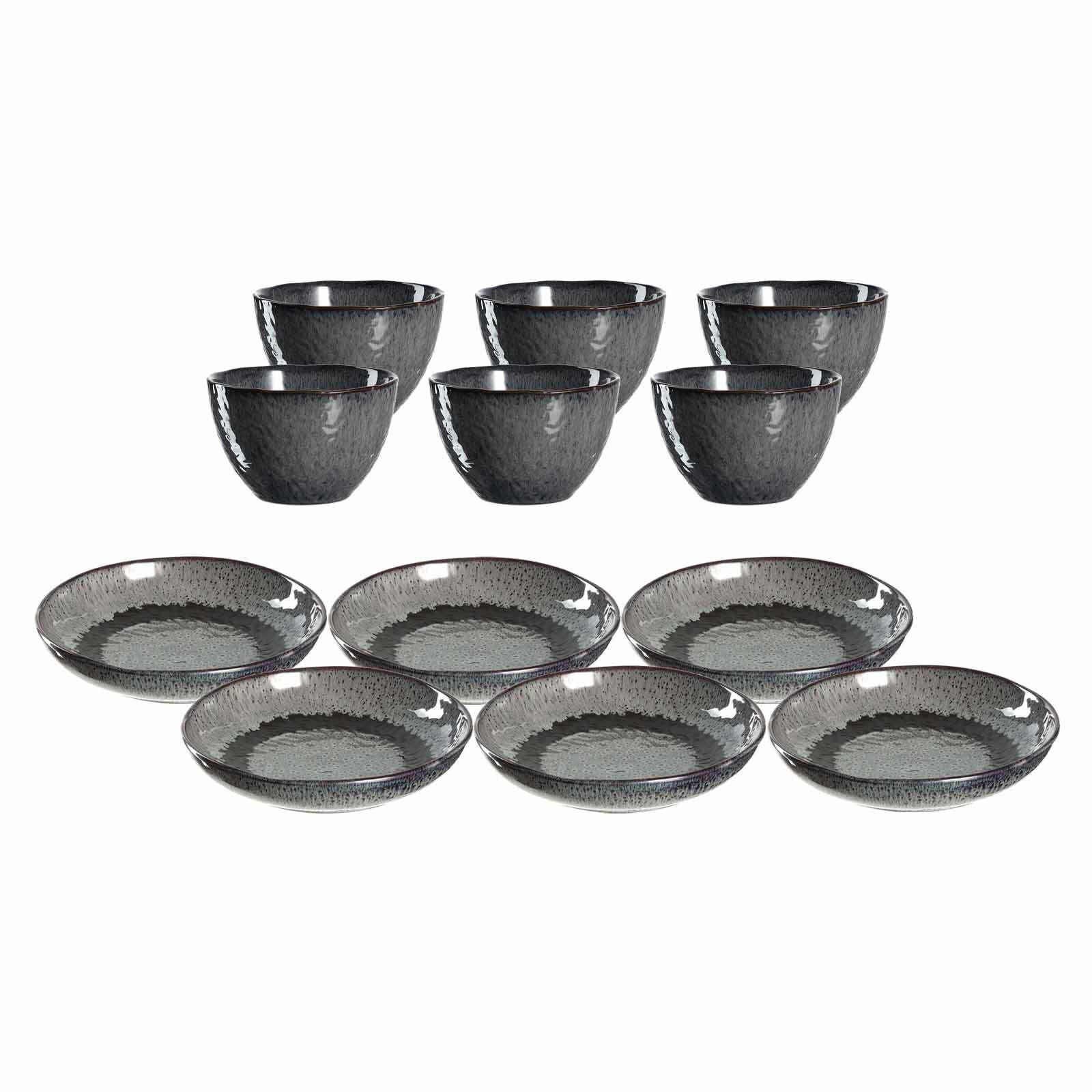 TELLERSET Matera anthrazit 12er Set - Anthrazit, Keramik (1/1/1cm) - Leonardo Living