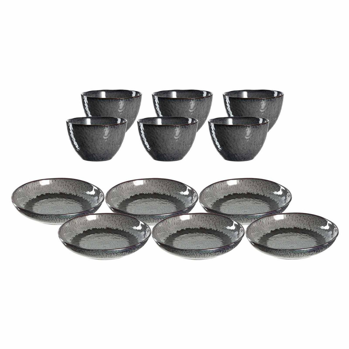 TELLERSET Matera anthrazit 12er Set - Anthrazit, Keramik (1/1/1cm) - Leonardo Living