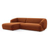 ECKSOFA Links Samt Stoff Orange - Terracotta/Schwarz, Kunststoff/Textil (156/280cm) - Makamii