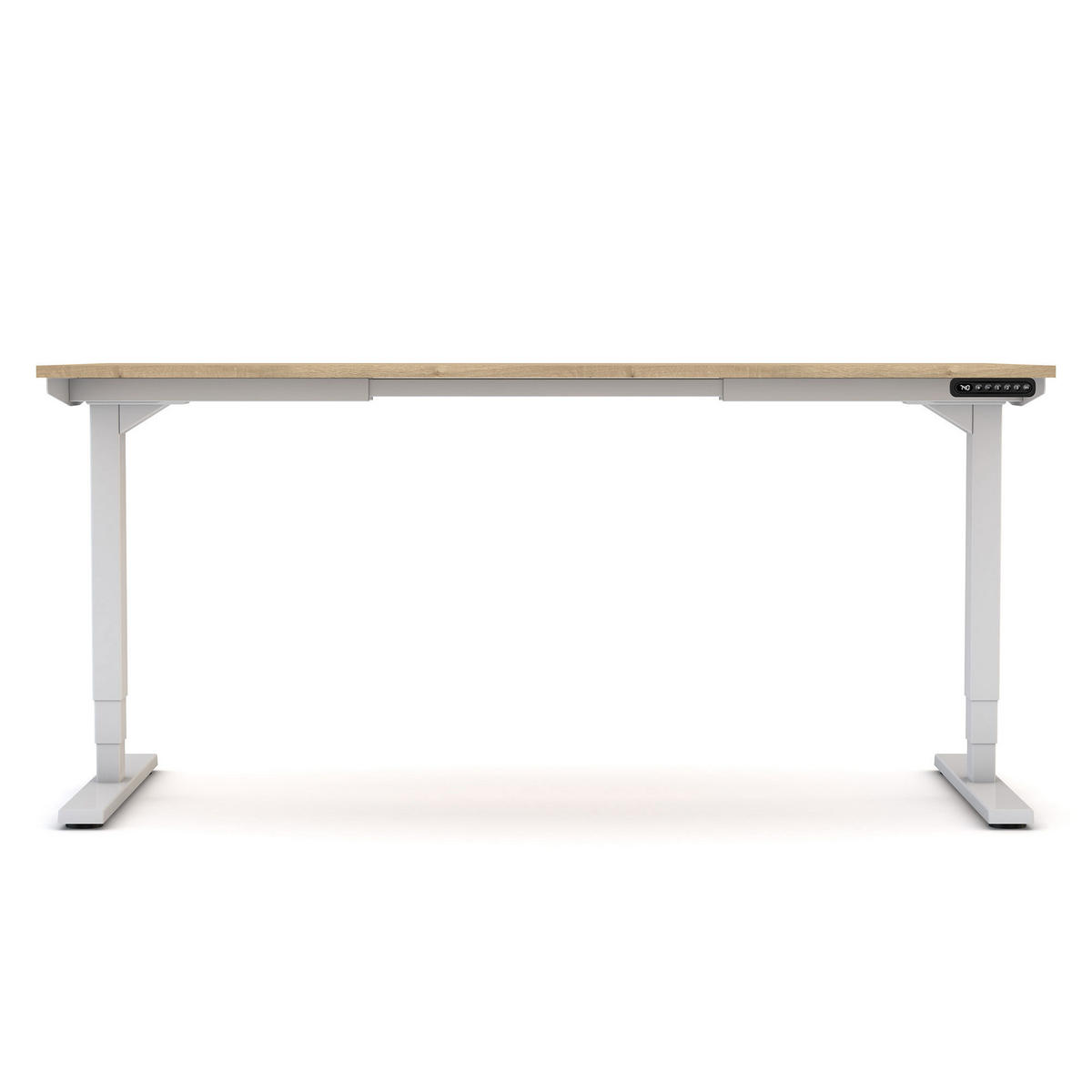 SCHREIBTISCH Elektrisch höhenverstellbarer Schreibtisch Y-Line Eiche Natura Signalweiß 140/80/62-127cm - Weiß/Eiche Artisan, Holzwerkstoff/Metall (80/140/127cm) - ASSMANN