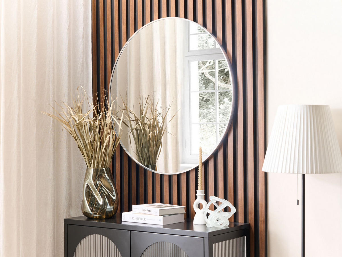 WANDSPIEGEL 80/80 cm Silber Annemasse - Silberfarben, Glas (80/3/80cm) - Beliani