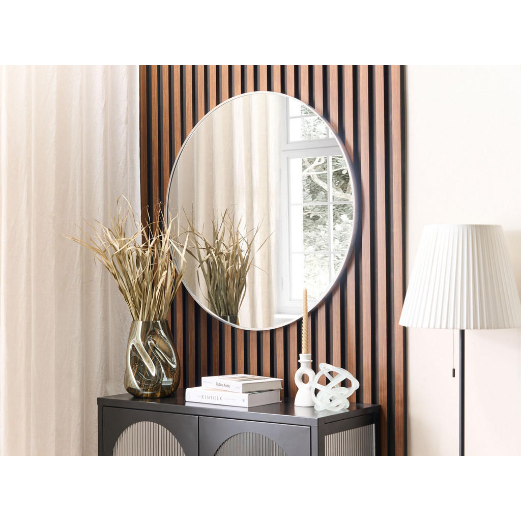 Thumbnail - Beliani Wandspiegel, Silber, Glas, Rund, 80x3x80 cm, Spiegel, Wandspiegel