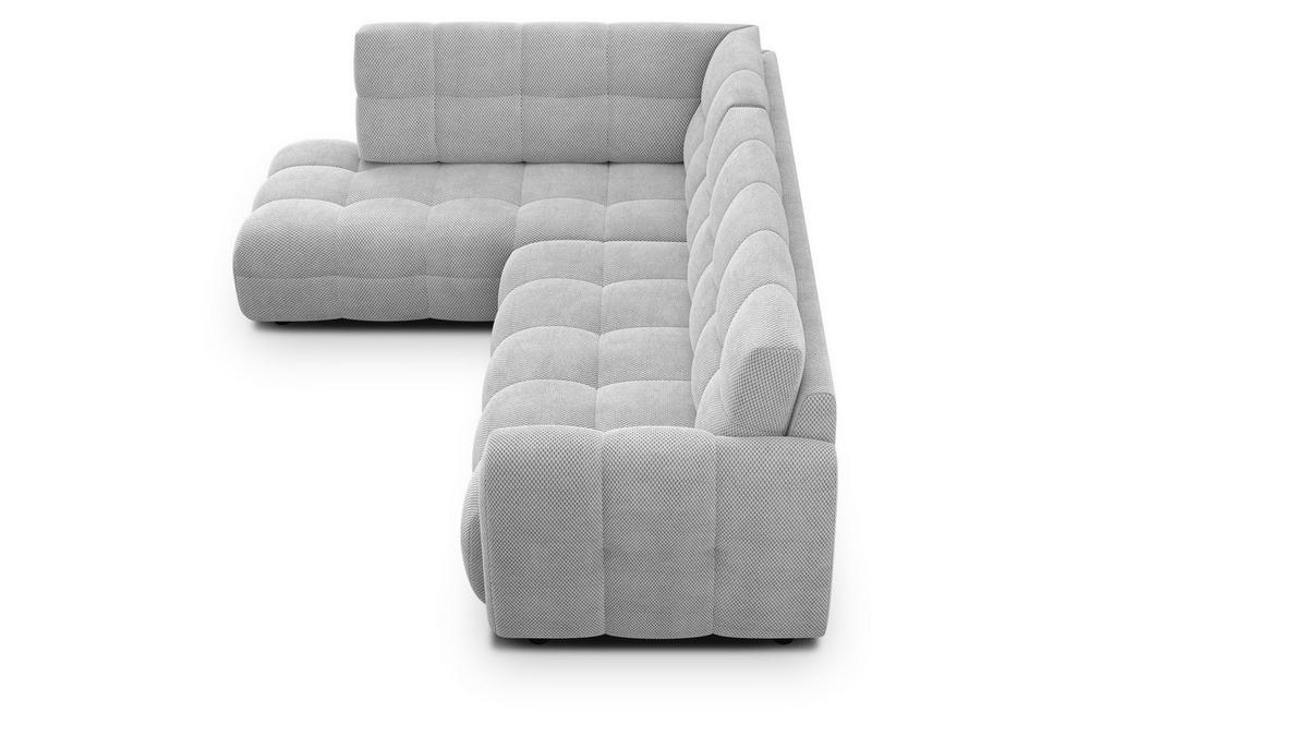 ECKSOFA MELLOW 5-Sitzer, hellgrau - Hellgrau/Schwarz, Holz/Textil (283/191cm) - Courtois Laville