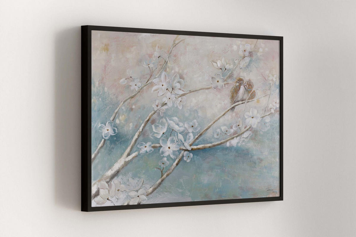 ACRYLBILD HANDGEMALT 120/90 cm - Blau, Holz/Textil (120/90cm) - KUNSTLOFT